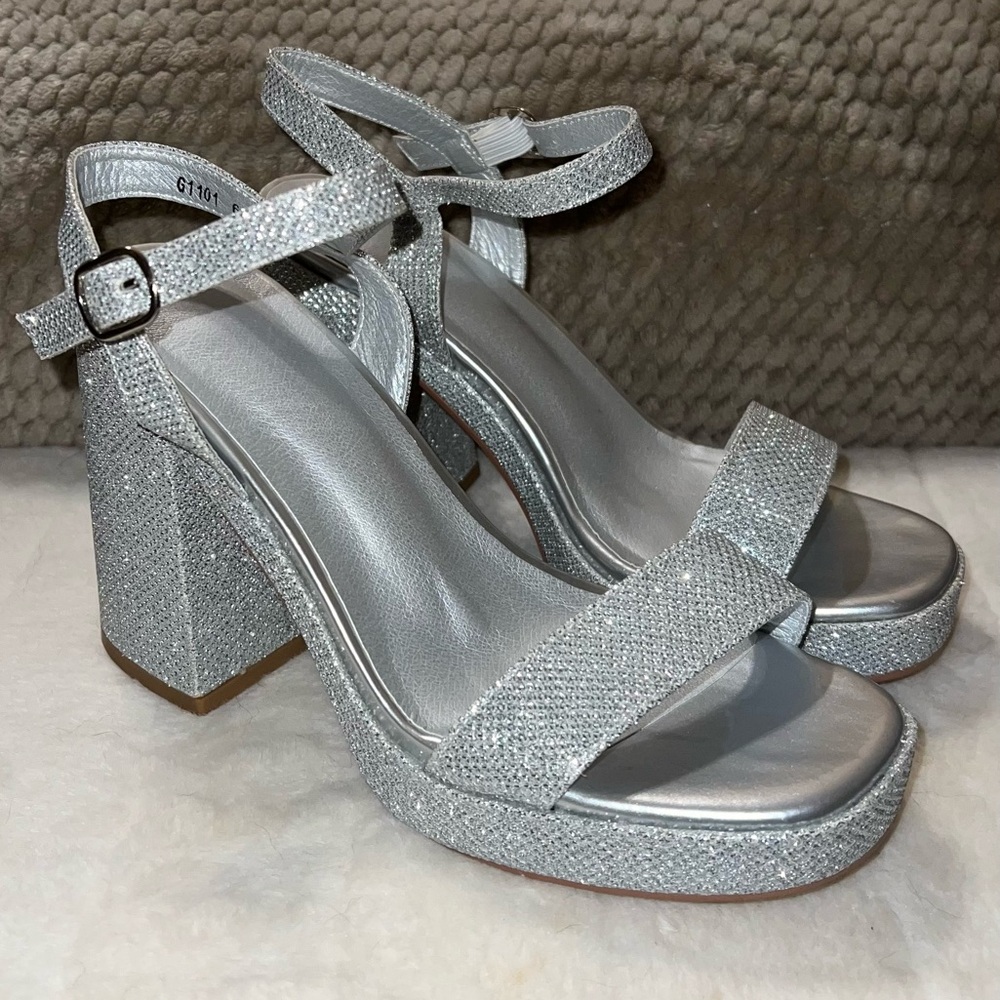 Elegant Silver Women's Heels